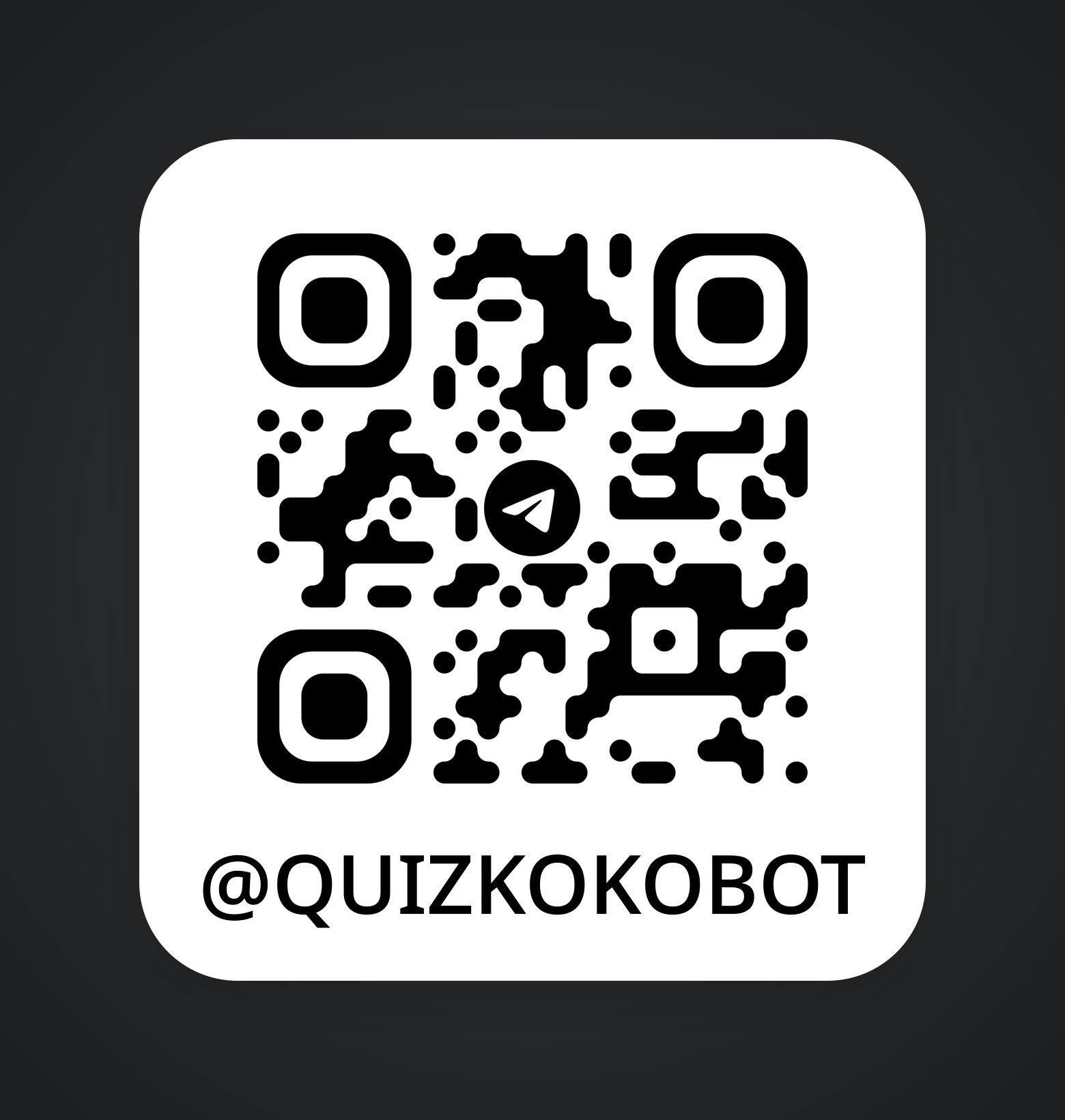 QR code of the Quiz of Koko Telegram bot — quizkokobot